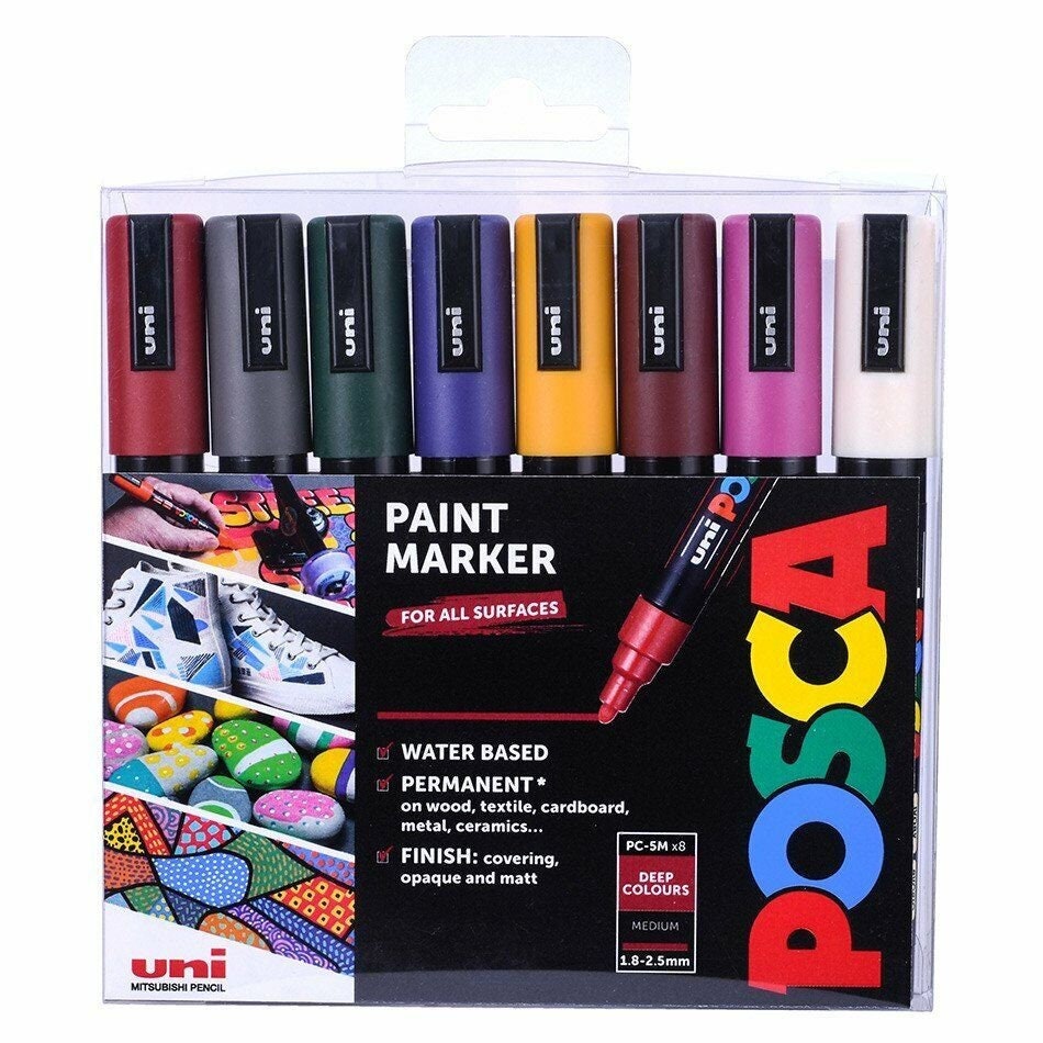 Uni POSCA Marker Fine Size 5M Deep 8 Set Etsy