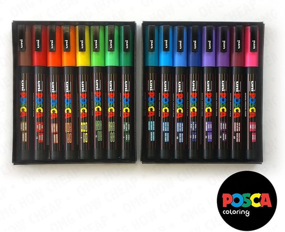 Posca Paint Marker Fine PC-3M Set of 6, Deep Colors