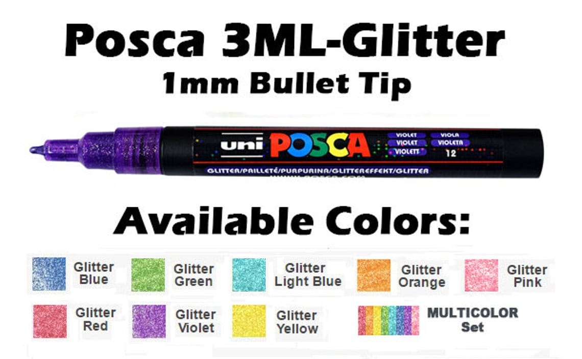 Uni Posca PC-3ML Glitter Marker Art Marker - **SPECIAL OFFER BUY 3 GET 1  FREE!**