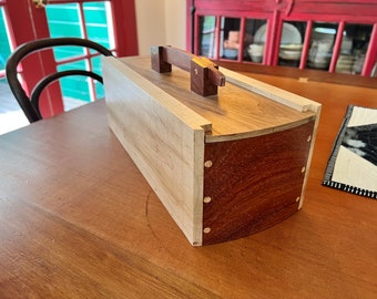 Wooden box with 144 aged bakelite tiles