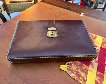 leather case with Chinese style tiles