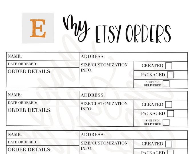 Etsy orders Etsy