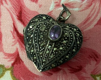 Sterling silver heart locket charm