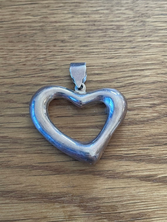 Modern Art Heart Design Sterling Silver Handmade … - image 1