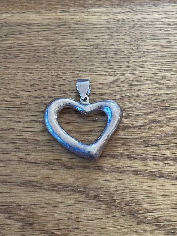 Modern Art Heart Design Sterling Silver Handmade … - image 2