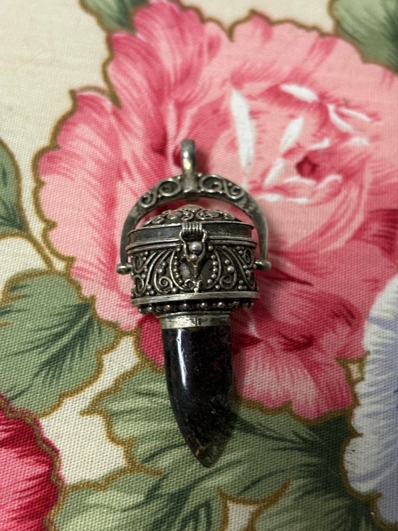 Vintage locket and Drop crystal charm - image 2