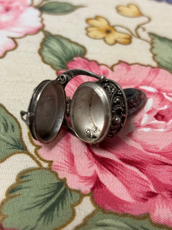 Vintage locket and Drop crystal charm - image 3