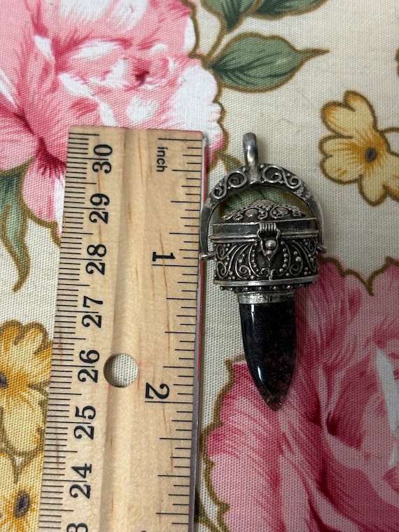 Vintage locket and Drop crystal charm - image 5