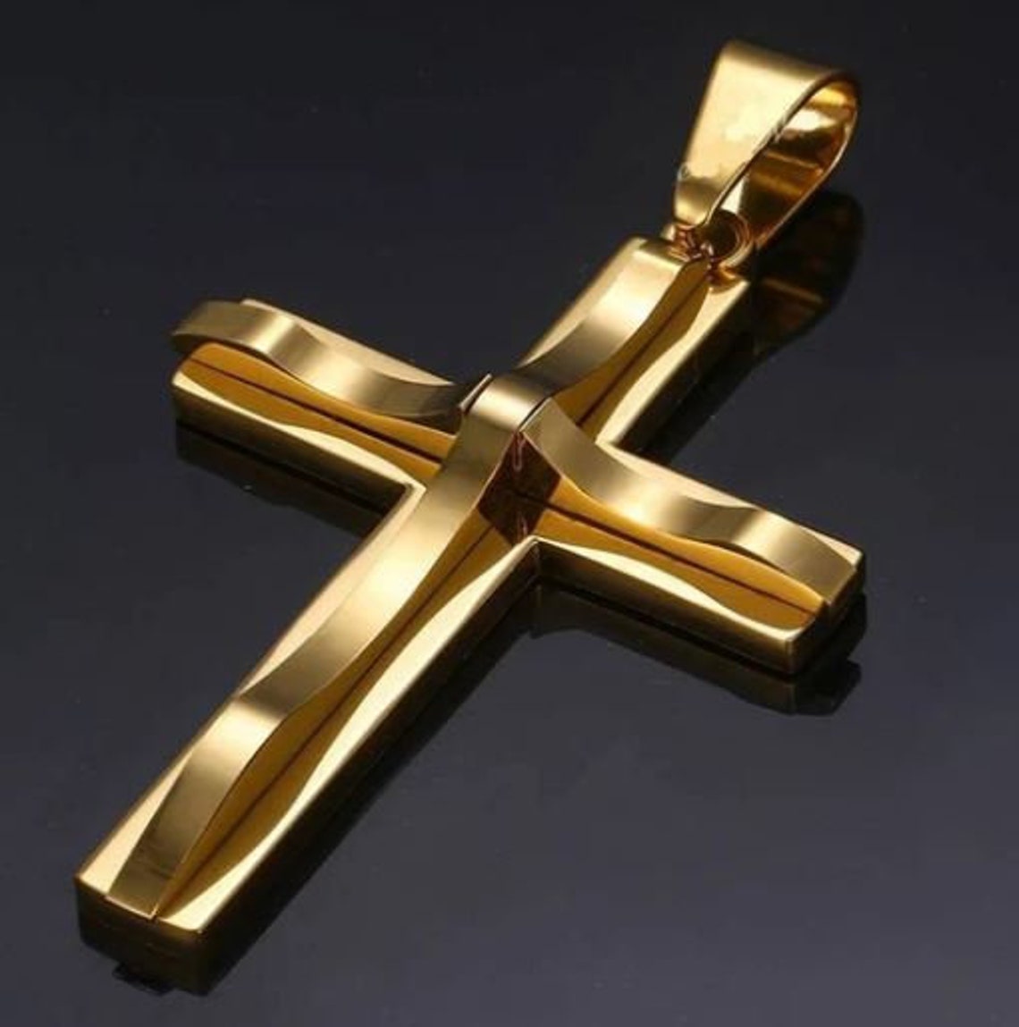 Cross Pendant Necklace For Men Black/ Gold/ Silver color Etsy