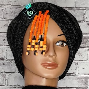 Fire Opal Mini Loc Jewelry – Colorful Dread Wraps – Small Loc beads – Boho Hippie Fairy Hair – Faux Dread Hair Wraps - Loc & Braid Jewelry