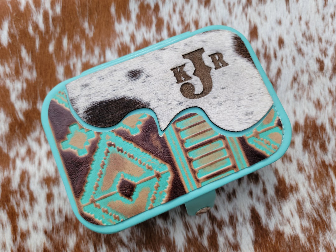 Personalized Cowhide Jewelry Box Jewelry Travel Case Gift Etsy