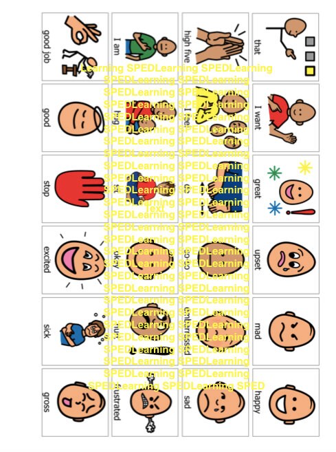 Printable Emotion Home Pec Communication Nonverbal Boardmaker Etsy