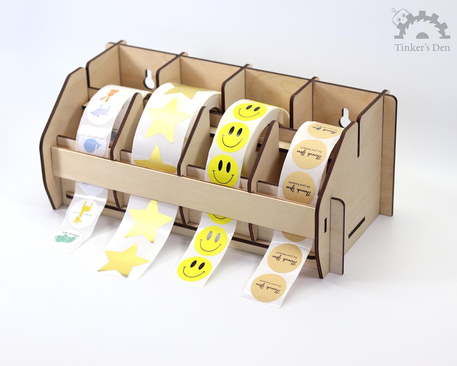 Sticker Roll Holder Acrylic Sticker Dispenser Wooden Etsy
