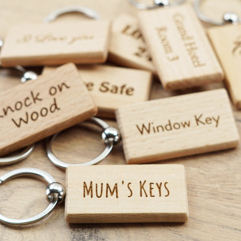 Spring Key Rings Wooden Wooden Keyring - Etsy UK