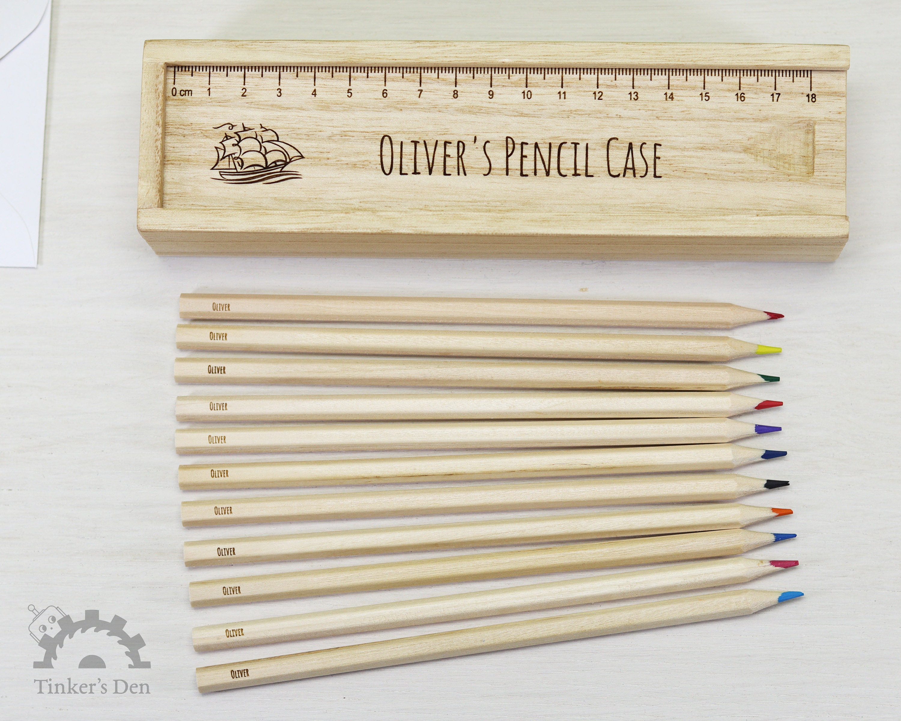 Personalised Pencil Case Wooden Engraved Pencil Case Set. Etsy