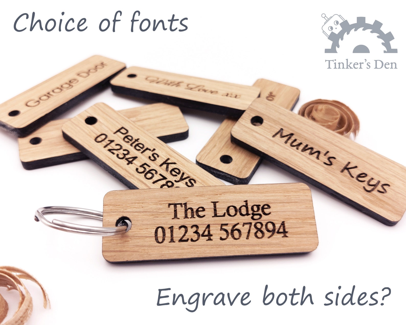 Personalised Key Ring Solid Oak Keyring. Personalised Gift Etsy