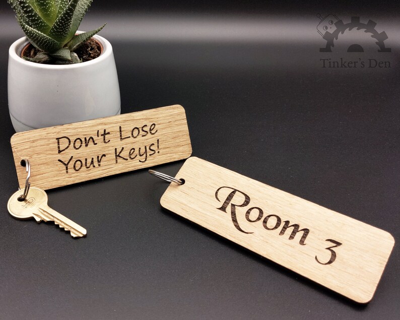 Extra Large Key Ring Solid Oak Novelty Key Fob Large Key Etsy