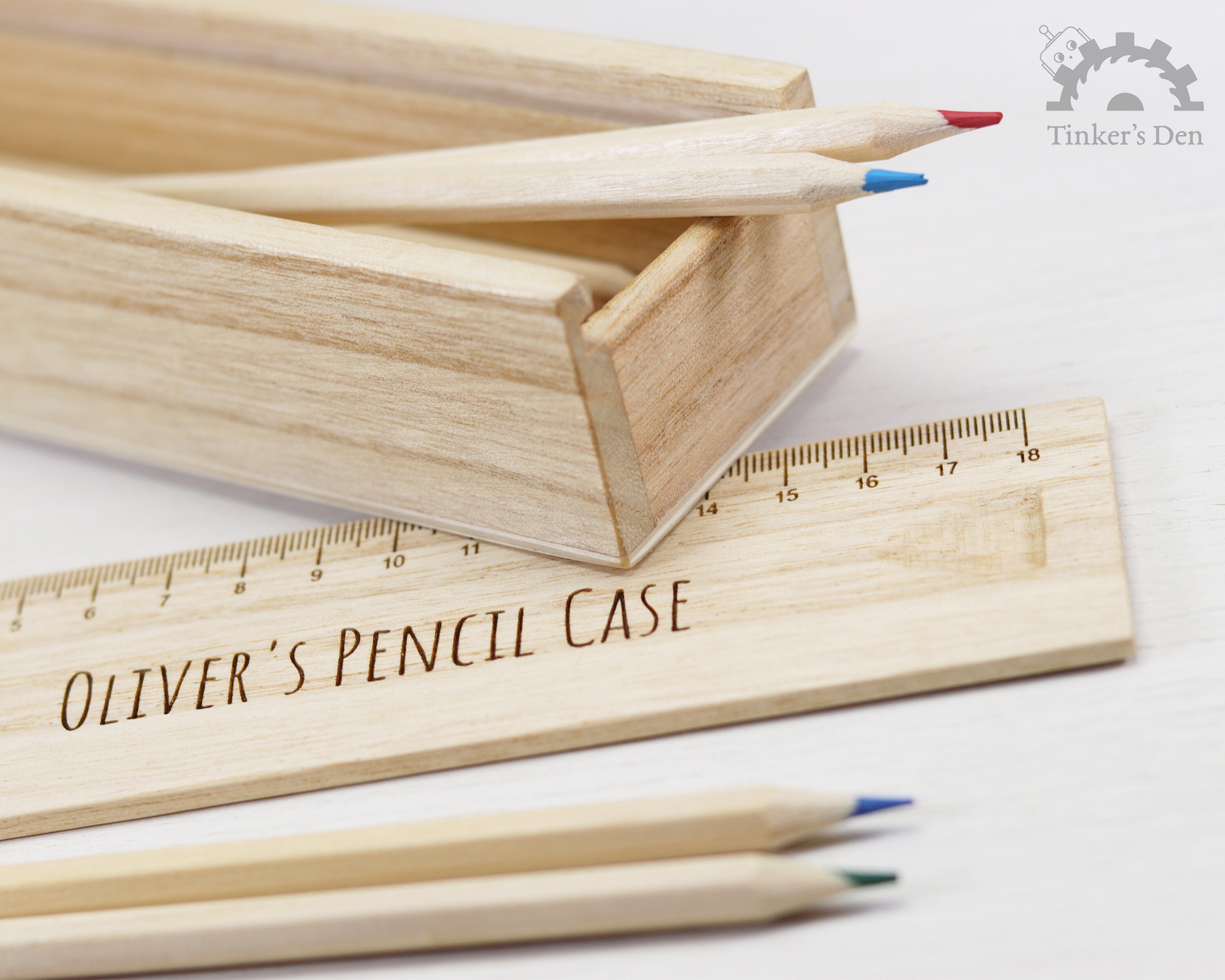 Personalised Pencil Case Wooden Engraved Pencil Case Set. Etsy