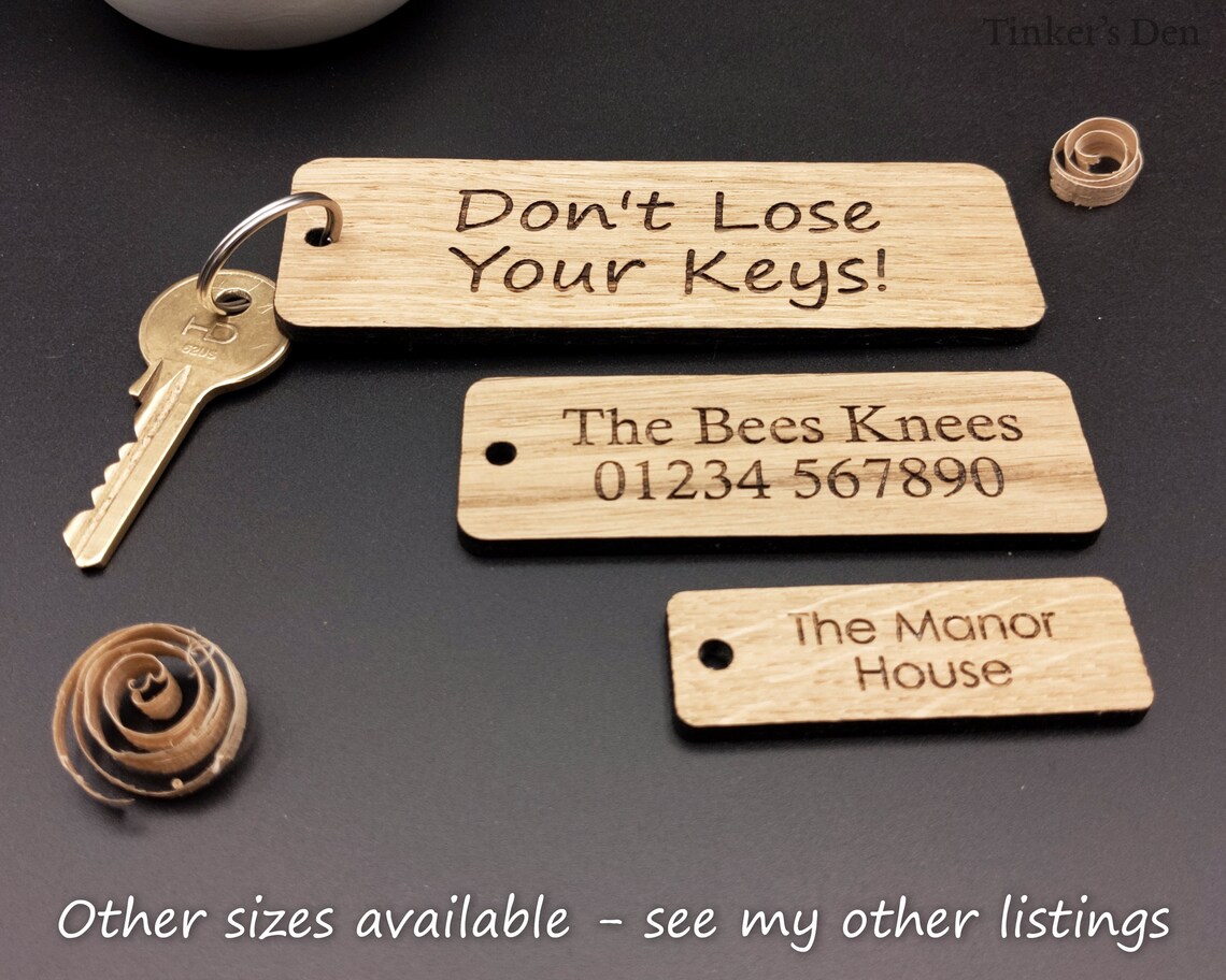 Extra Large Key Ring Solid Oak Novelty Key Fob Large Key Etsy