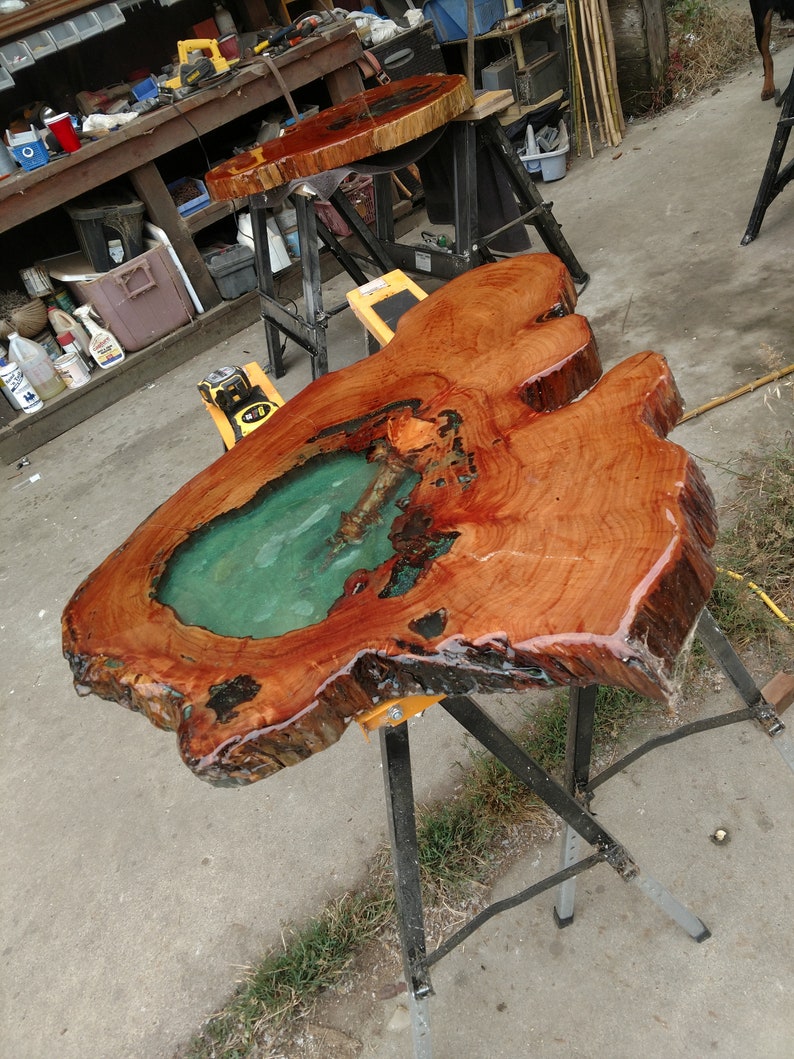 Monterey Cypress Slab Epoxy Table