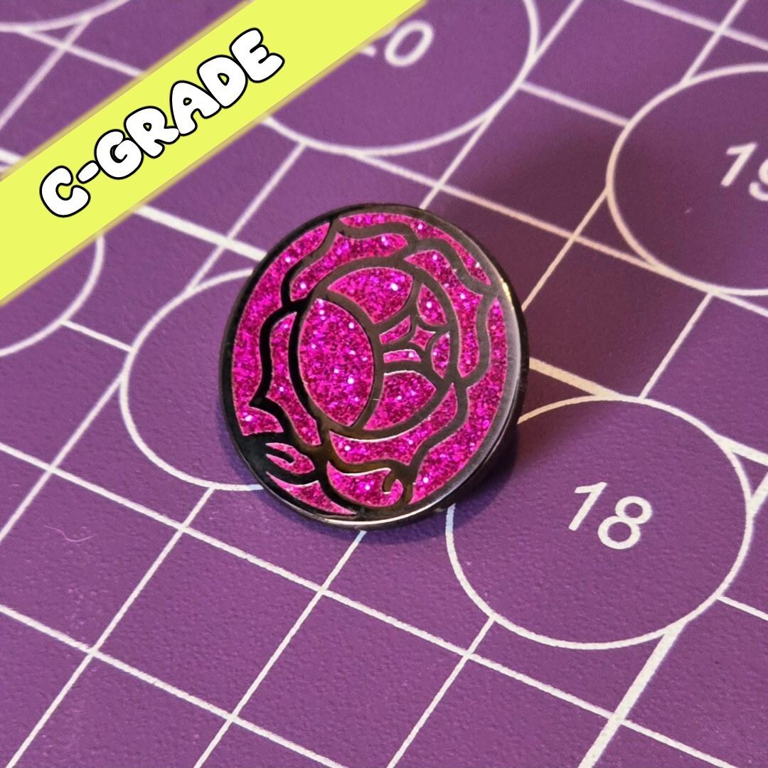 Rose Signet Glitter Enamel Pin [C GRADE] - Etsy