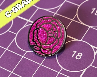 Rose Signet Glitter Enamel Pin [C GRADE]