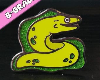 Moray Eel Green Glitter Enamel Pin [B GRADE]
