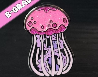 Jellyfish Pink Glitter Enamel Pin [B GRADE]