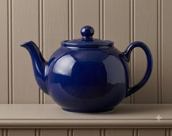 Pristine Pottery Stafford England Navy European Teapot