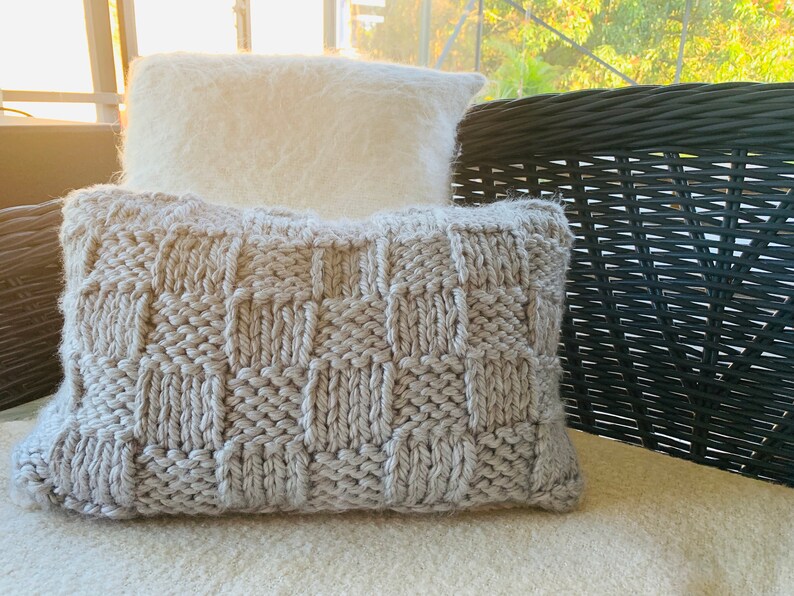 Knitted Throw Pillow Handmade Knitted Pillow Decorative Etsy