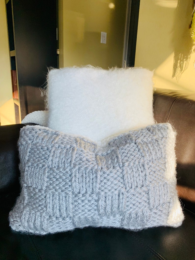 Knitted Throw Pillow Handmade Knitted Pillow Decorative Etsy