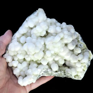 Extra large slab featuring delicate white okenite balls hosted by pale yellow gyrolite - rare zeolites at their absolute best