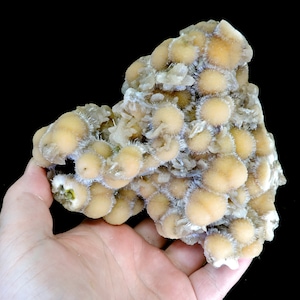 Amazing extra large cabinet sized block of orange thomsonite balls with showy &#39;fringes&#39; of white mesolite - rare collectors piece