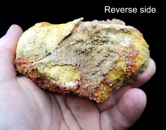 Striking Rare Vanadinite growing on Barite Specimens Striking Rare Vanadinite growing on Barite Specimens