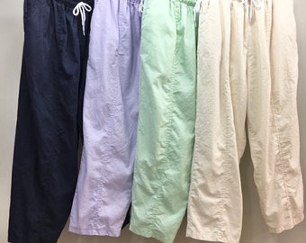 Pantalones de algodón con perneras anchas en colores pastel para mujer, novedad de verano 2021