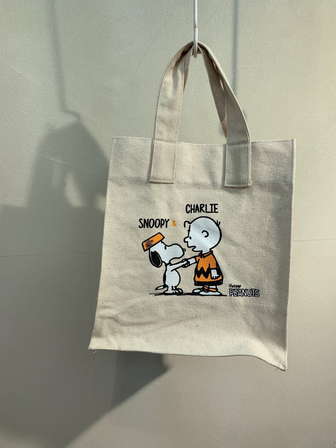 Snoopy and Charlie Canvas Woven Cotton Tote Bag Utility Market - Etsy