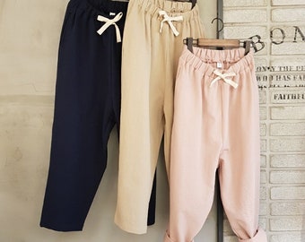 Women's Pastel Tone Cotton Banding Semi Baggy Tapered Jogger Pants