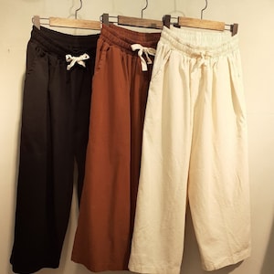 Women’s Cotton String Cropped Baggy Pants