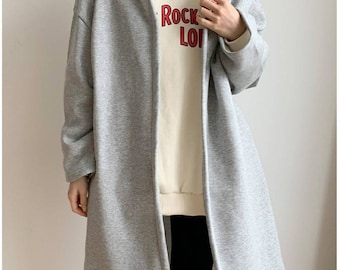 Women's Robinhood Fleece Sweat Robe Hoodie for Winter