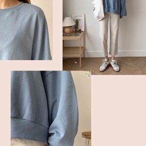 Women’s Basic Simple Solid Cotton Sweatshirts for Spring image 9