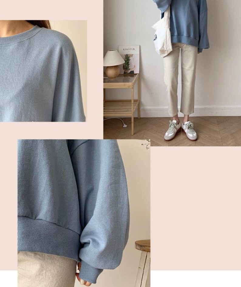 Women’s Basic Simple Solid Cotton Sweatshirts for Spring image 9