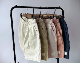 Garment-Dyed Cotton Twill Shorts - Vintage Washed Everyday Chino Shorts