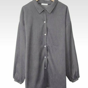 Women't Corduroy Collar Shirts Blouse with loose fit  *Deep gray only available