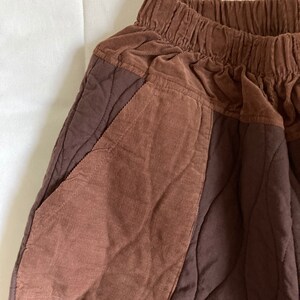 Quilted Cotton Balloon Pants with Corduroy Details – Black image 8