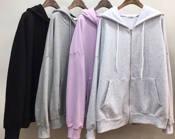 Women’s Sweat Cotton Full Zipup Loose fit Hoodie for SS seasons