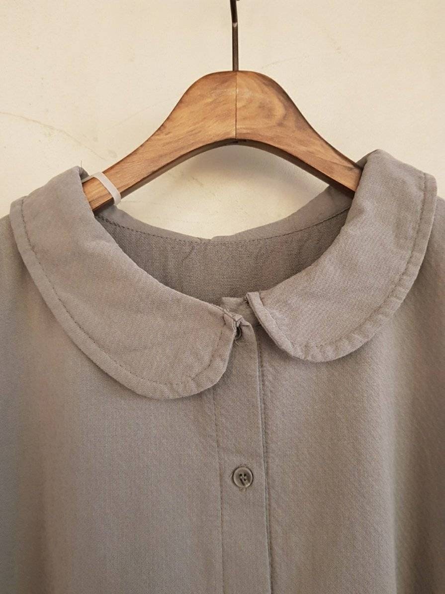 Women's Organic Soft Cotton Peter Pan Collar Flare Dress | Etsy