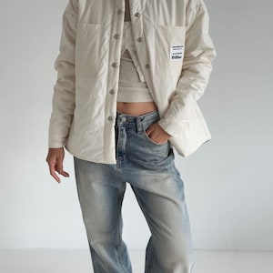 Women’s Overfit Roomy Chest Corduroy Snap Button Outer Shirts for fall winter spring
