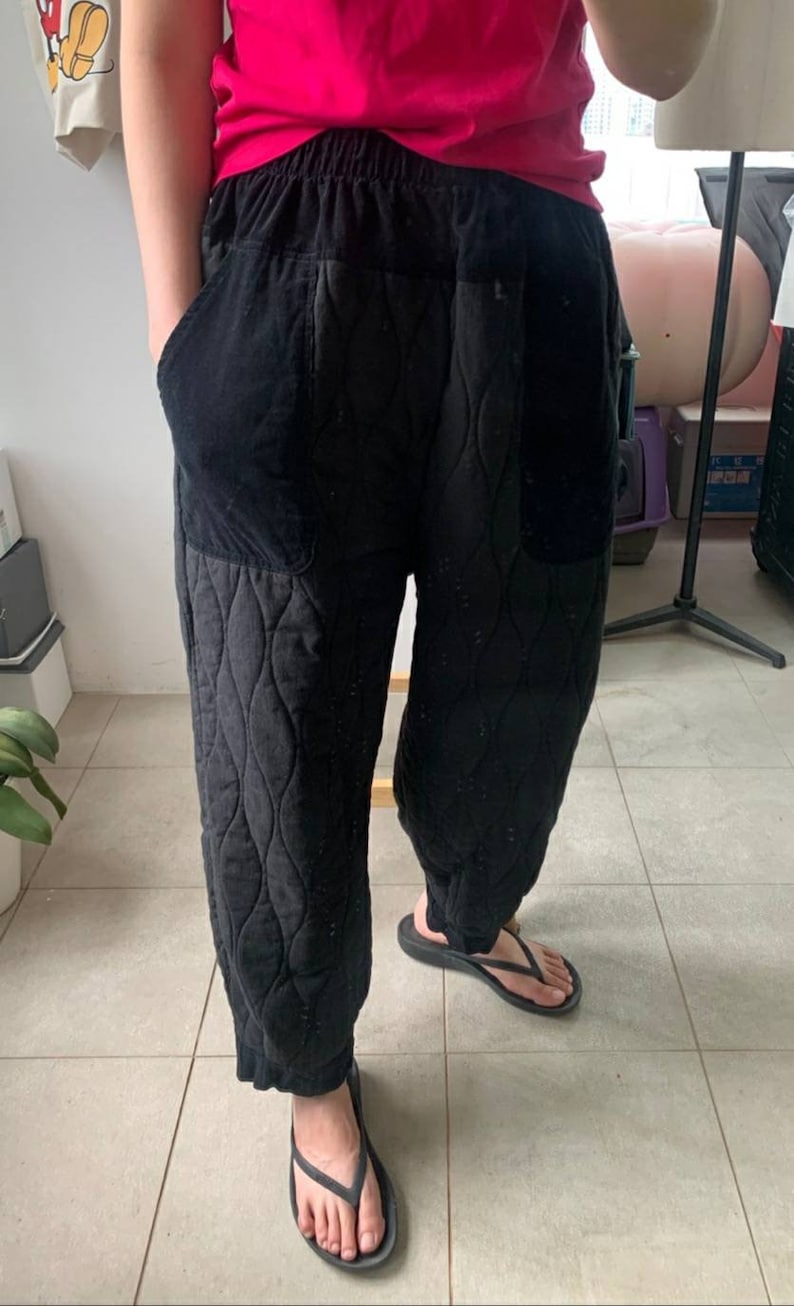 Women's High Rise Quilted Padding Pants Loose fit Etsy