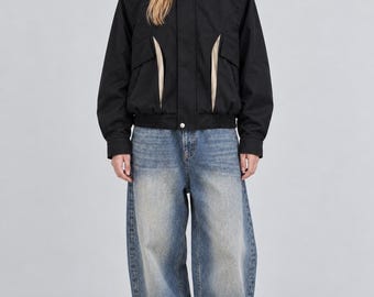 Structured High-Neck Utility Jacket | Shatter Panel Design, 100% Cotton
