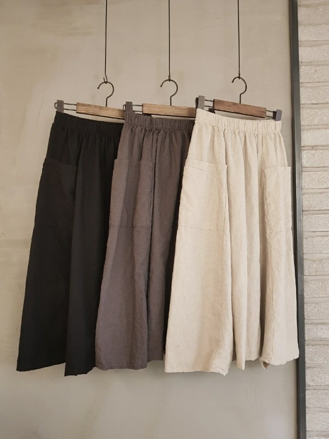 Womens Organic Linen Triangle Wide Skirt Pants - Etsy